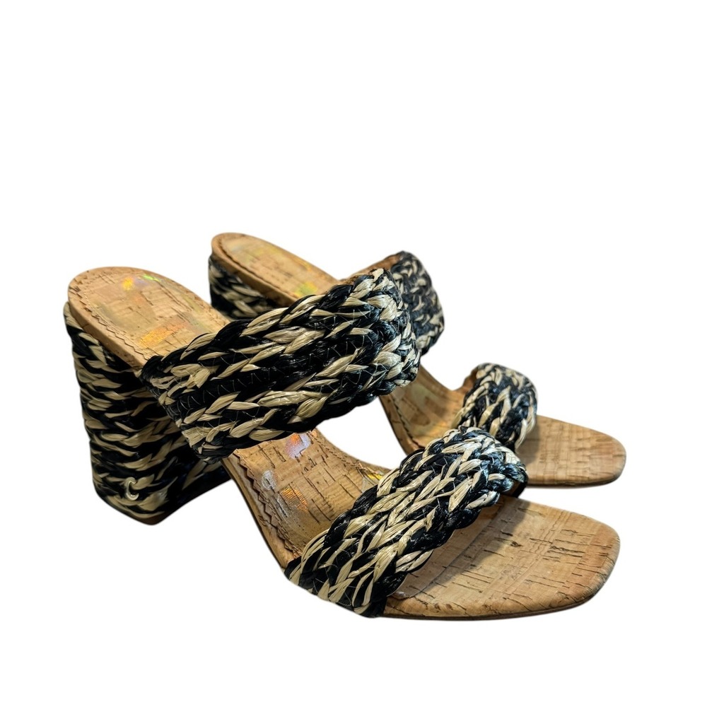 Sam‎ Edelman Resort Party Coastal Grandma Estella Braided Raffia Slide Sandals 8